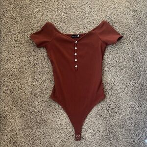 Rue 21 Rust Color Off the Shoulder Bodysuit Size Medium